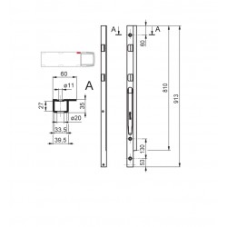 Stalowy słupek burtowy Kinegrip K20/500 mm boczny, pod KT, 10503-2 Katalog Produkty