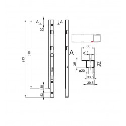 Stalowy słupek burtowy Kinegrip K20/500 mm boczny, pod KT, 10503-2 Katalog Produkty