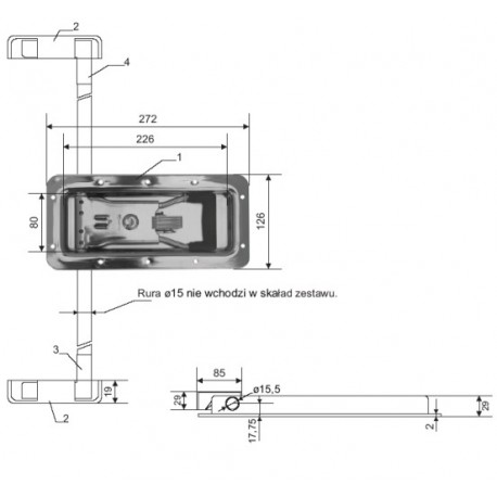 Zamek wewnętrzny fi 15 mm ocynk, 11-002-01