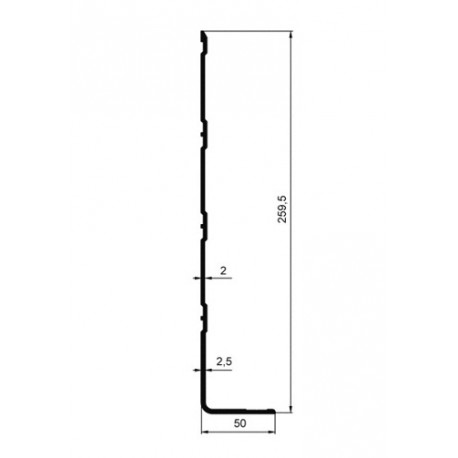 Profil aluminiowy H-260 mm, 10-002