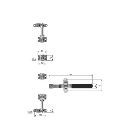 Zamknięcie drzwi tylnych kpl. fi 22 mm, ocynk, 11-019-01