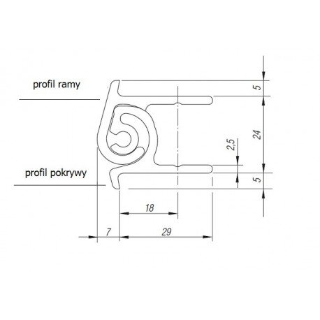 Aluminiowy zawias ślimakowy L-6000 mm, 28-813-01