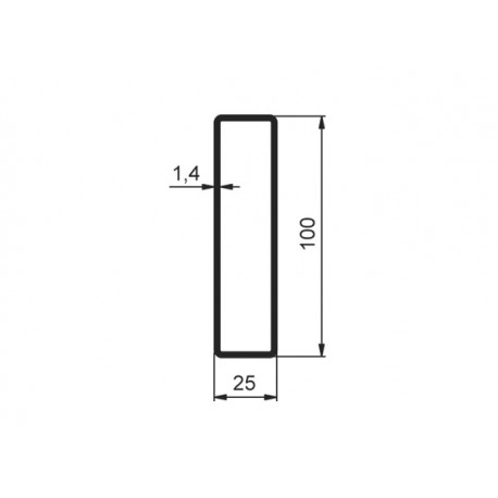 Profil deski plandeki aluminium 100x25 mm, 10-001-02