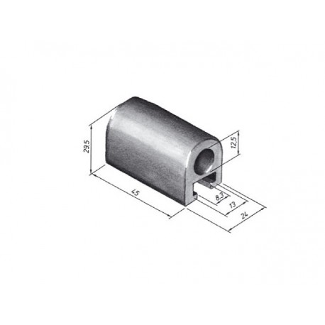 Zawias burty alu bolec 28-116
